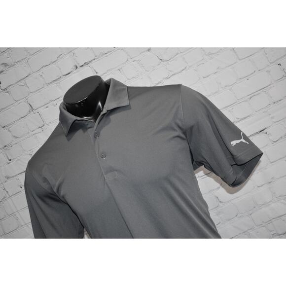PUMA Golf Polo Shirt Mens Size Large Polyester Performance Gray - Picture 1 of 6